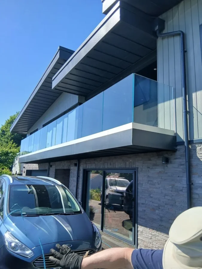 balcony-glass-balustrade-full-width-installation-hendrefoilan-swansea-glass-balustrades balcony glass balustrade full width installation hendrefoilan swansea glass balustrades